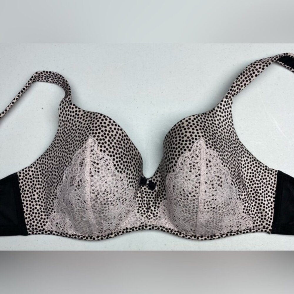 Deesse BLK WHT Lightly Lined Underwire, 40D  *P1060